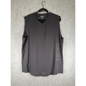 ISAORA Performance Tank‎ Men L Black Sleeveless Athletic Running Lightweight